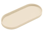Silicone Trinket Tray Oval, 8.6 Inch x 3.8 Inch Beige Serving Trays Towel Storage Dish Plate Tea Fruit Trays Jewelry Plate Decorative Storage Tray (Biege)