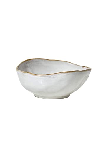 Serene Spaces Living Small Free-Form Edge Glazed Ceramic Bowl, Centerpiece for Vintage Weddings, Events, Measures 6" Long, 5.5" Wide, 2.75" Tall - color: 6" Bowl, 1 Pc