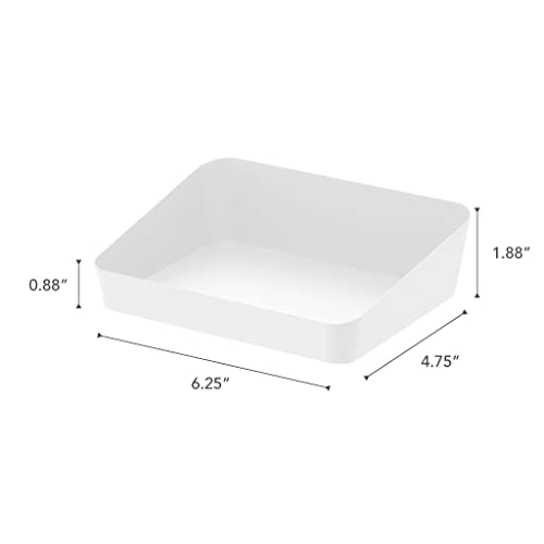 Yamazaki Home Tower Space Saving Vanity Tray - 5.25" X 7" - Steel - color: White, size: 5.3" x 6.9" x 2"