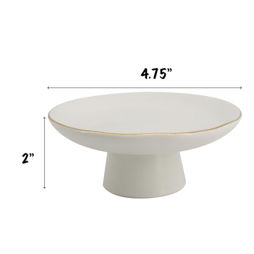 COLLECTIVE HOME - Ceramic Jewelry Tray, Decorative Geometric Jewelry Dish, Luxurious Trinket Tray with High Base, Birthday Mother's Day for Women (Round Glossy Gold) - color: Round Glossy Gold