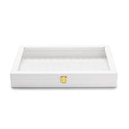 Oirlv White Leather Acrylic Lid Jewelry Necklace Organizer Box Necklace Bracelet Display Holder Case Drawer Insert Women Gift - color: White, size: 13 Slot