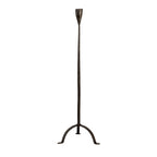 Creative Co-Op 20" H Hand-Forged Cast Metal Footed Taper Holder, Black