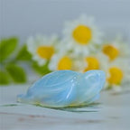 Artistone 2" Gemstone Sea Turtle Figurine, Hand Carved Natural Crystal Healing Animal Hawksbill Sculpture Paperweight Home Office Decor (Opalite) - color: Opalite