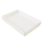 US Acrylic White Plastic Serving Trays (Set of 4) 15” x 10” | Large Unbreakable Reusable Rectangular Party Platters | Serve Appetizers, Fruit, Veggies, & Desserts | BPA-Free & Made in USA - color: White, size: 15" x 10"