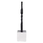 Cruiser’s Caché Abstract Geometric Sculpture, Artisan-Made Cast Aluminum with Black Anthracite Finish, Natural Marble Base, 13" - color: Geometric 13"