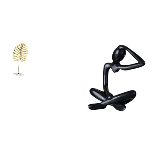 Baoblaze Abstract Leaf Thinker Modern Sculpture Figurine Ornament for Home Shelf Desk Bar Decoration Unique Collection Gift