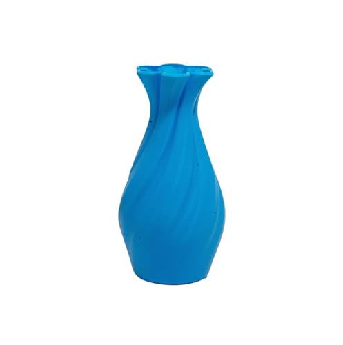 Large 8-Inch Tall Spiral Vase – Modern Waterproof Flower Vase for Centerpieces & Home Decor - 3D Printed PLA Plastic — Not Glass (Cyan) - color: Cyan