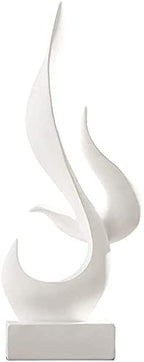 Resin Art Statue Minimalist Figurines Abstract Sculpture Desk Table Sculpture Ornaments for Home Bedroom Living Room Garden Office - White