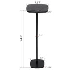 Small Pedestal Side Table for Small Spaces - Modern Black Drink Table for Sofa, Couch, or Bedroom - Compact Drink & Cocktail Stand (Classic Black) - color: Classic Black