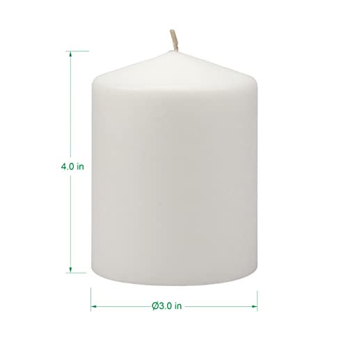 Stonebriar Unscented White Tall Pillar Candles, 35 Hour Burning Candle Pillars, Perfect for Decor, Weddings, Emergencies 3" X 4", 6 count - size: 3" x 4", style: Pack of 6