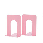 Honagu Bookends, Metal Book Ends, Bookends for Shelves, Book Holder Stopper for Heavy Books/CDs/DVDs (1 Pair/2 Pieces, Pink) - color: Pink