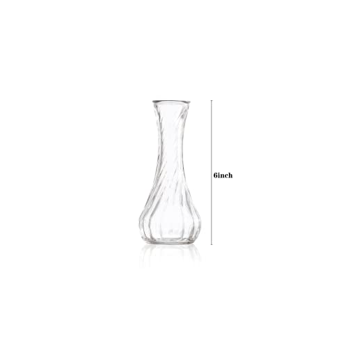 Set of 24 Glass Vase, Bud Vases in Bulk with Lace for Floral Arrangements, Events, Home Decor Weddings, Table Centerpiece (Clear, 24)