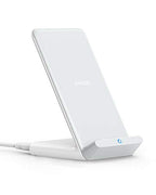 Anker 313 Wireless Charger (Stand), Qi-Certified for iPhone 17/17 Pro/17 Pro Max/16/15/14/13, 10W Fast-Charging Galaxy S23 S22 S21(No AC Adapter) - color: White, size: 1pack