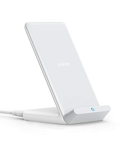 Anker 313 Wireless Charger (Stand), Qi-Certified for iPhone 17/17 Pro/17 Pro Max/16/15/14/13, 10W Fast-Charging Galaxy S23 S22 S21(No AC Adapter) - color: White, size: 1pack