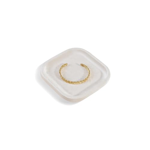 Resilient Velvet Jewelry Display Tray for Ring Earrings Bracelet Necklace, Flat Jewellery Dish for Showcase Store Retail Counter Exhibition Photography Livestream (Light Beige, Small) - color: Light Beige, size: Small