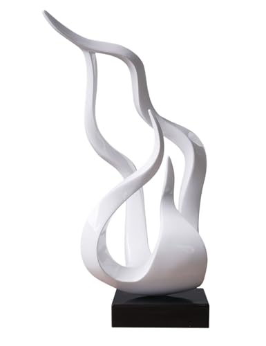 Abstract Sculpture Decor Modern Art Gift Holy Flame Figurine Statue for Home Office Living Dining Room White 16.5 Inch - color: White