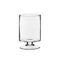 CYS EXCEL Glass Hurricane Pillar Candle Holder (H:8" W:4.75") | Multiple Size Choices Short Stem Candle Centerpieces | Stemmed Glass Cylinder Candle Vase - size: H-8" W-4.75"