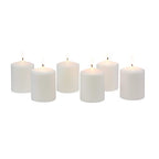 Stonebriar Unscented White Tall Pillar Candles, 35 Hour Burning Candle Pillars, Perfect for Decor, Weddings, Emergencies 3" X 4", 6 count - size: 3" x 4", style: Pack of 6