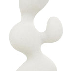 Deco 79 Polystone Abstract Decorative Sculpture Curved Shaped Home Decor Statue with Speckled Texturing, Accent Figurine 7" x 4" x 18", White - size: 7" x 4" x 18"