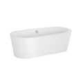Empava 59"Freestanding Bathtub, Luxury Acrylic Soaking Tub with Drain and Overflow, Modern Stand Alone Design, Glossy White,cUPC Certified