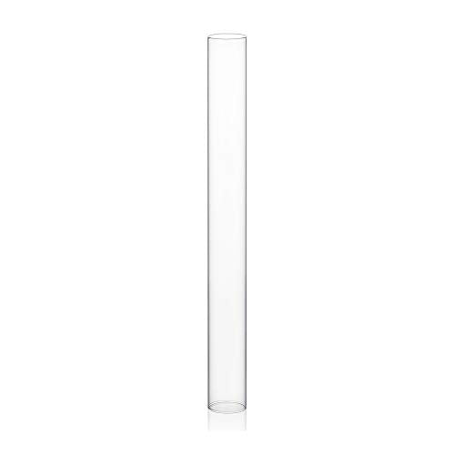 WGVI Hurricane Candle Holder Sleeve, Wide 3", Height 30", Clear Glass Cylinder Candleholder, Chimney Tube, Open Ended Candle Shade, 1 Piece - size: 3"x30"H