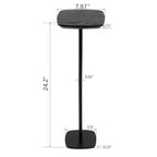 Pedestal Side Table, Small Drink Tables Pedestal Stand, Black Square Mini End Table, Cocktail Martini Coffee Tables, Tiny Side Table for Living Room,Small Spaces,Sofa,Couch - color: Black