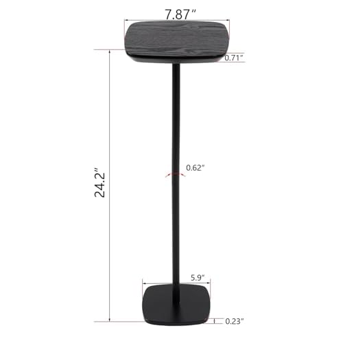 Pedestal Side Table, Small Drink Tables Pedestal Stand, Black Square Mini End Table, Cocktail Martini Coffee Tables, Tiny Side Table for Living Room,Small Spaces,Sofa,Couch - color: Black