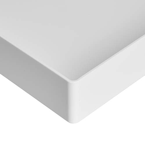 Amazon Basics Rectangular Plastic Desk Organizer, Letter Size Tray for Documents, 13 x 9.7 x 2.2 inches, White, 2-Pack - color: White, size: 2 Pack
