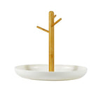 Key Tray for Entryway Table, Catchall Tray Organizer with 3 Tiers Wood Rack for Keys, Bracelets, Watches, Jewelry, Phone (Round)