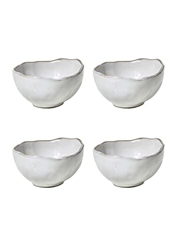 Serene Spaces Living Set of 4 Extra Small Free-Form Edge Glazed Ceramic Bowl, Centerpiece for Vintage Weddings, Events, Home Décor, Measures 4" Diameter, 2.25" Tall - color: 4" Bowl, 4 Pcs