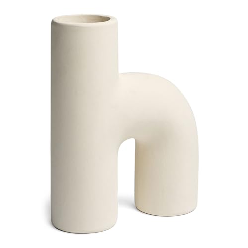 Lila Abstract Sculptural Decorative Modern Vase, White