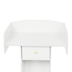 Wooden Podium Stand, 48.8 Inches Host Stand Restaurant Portable Speaking Lectern Stand with Drawer Capacity 44.09lbs Pulpit with Wooden Heavy Base for Schools, Churches, Auditoriums - color: Warm White