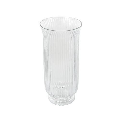 Deco 79 Glass Decorative Candle Holder Ribbed Candle Stand with Elevated Base, Candlestick Holder 6" x 6" x 13", Clear - size: 6" x 6" x 13"