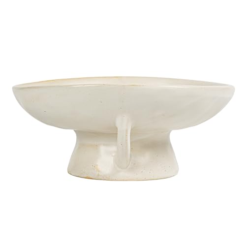 Creative Co-Op Stoneware Bowl w Reactive Glaze, White - color: White, size: 8.0" Round x 3.75" Tall