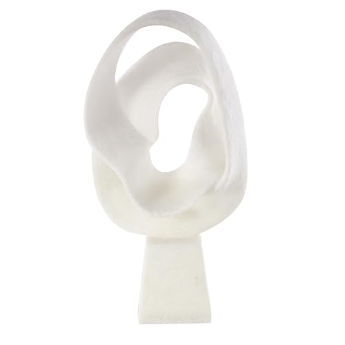 Deco 79 Polystone Abstract Decorative Sculpture Textured Wave Home Decor Statue with Elevated Base, Accent Figurine 10" x 6" x 19", White - size: 10" x 6" x 19"