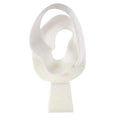 Deco 79 Polystone Abstract Decorative Sculpture Textured Wave Home Decor Statue with Elevated Base, Accent Figurine 10" x 6" x 19", White - size: 10" x 6" x 19"