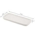 VanEnjoy Set of 2 White Ceramic Tray for Kitchen Counter, White Vanity Tray for Bathroom Counter, Long Narrow Tray for Soap Bottles - color: White
