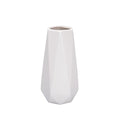 D'vine Dev 8 Inch Snow White Ceramic Vase, Geometric Handmade Craft Flower Vase with Design Box Packaged, VS-GM-SW-8 - color: Snow White, size: 8 Inch