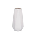D'vine Dev 8 Inch Snow White Ceramic Vase, Geometric Handmade Craft Flower Vase with Design Box Packaged, VS-GM-SW-8 - color: Snow White, size: 8 Inch