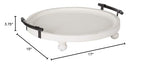 Kate and Laurel Bruillet Farmhouse Round Tray, 15 inch Diameter, Rustic White, Wood Tray for Coffee Table - color: White
