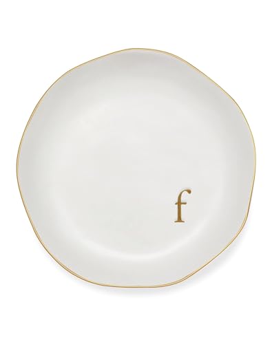 Personalized Ceramic Ring Dish - Monogrammed Jewelry Tray, Handcrafted Room Decor Engagement Wedding Present - Mothers Day Valentines Christmas Birthday Gift Women, Engraved Initial f - style: f