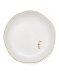 Personalized Ceramic Ring Dish - Monogrammed Jewelry Tray, Handcrafted Room Decor Engagement Wedding Present - Mothers Day Valentines Christmas Birthday Gift Women, Engraved Initial f - style: f