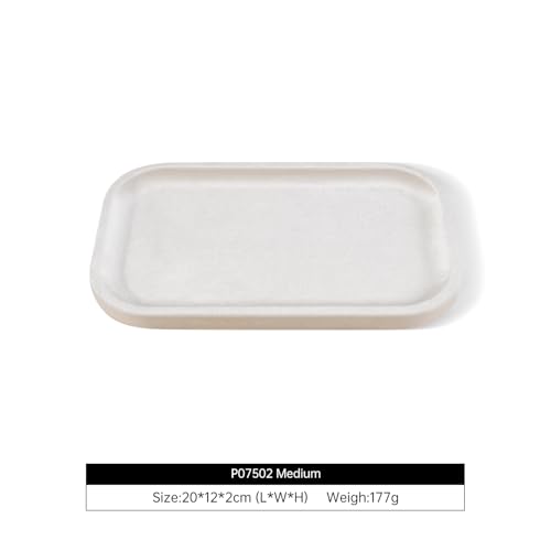 Resilient Velvet Jewelry Display Tray for Ring Earrings Bracelet Necklace, Flat Jewellery Dish for Showcase Store Retail Counter Exhibition Photography Livestream (Light Beige, Medium) - color: Light Beige, size: Medium