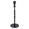 Creative Co-Op Decorative Hand-Forged Metal Taper Holder, Black - size: 4" Round x 12"H