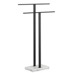 KES Standing Towel Rack, 2-Tier Towel Racks for Bathroom Freestanding with Marble Base, Upgrade Steady Design, SUS304 Stainless Steel Matte Black, BTH217-BK - color: White Marble & Black Bar, size: 33” H (2-tier)