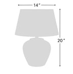 Nourison Home 20" Black Matte Ceramic Table Lamp with Fabric Shade, Bedside Nightstand Lamp for Bedroom, Living Room, Entryway - color: Black