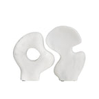 Decorative Abstract Marble Sculptures, Set of 2 Styles, White