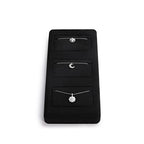 Oirlv Premium Black Microfiber Jewelry Display Tray Jewelry Display Set for Selling 3 Slots Necklace Display Stand Necklace Display Tray(TT07005) - size: 3 necklaces tray