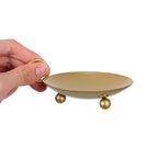 Cabilock Decorative Candle Holder 4.5'' Pillar Candle Stand Iron Plate Candlestick Holder Tray with Handle for WaxCandles, Incense Cones, Spa, Romantic Dinners Weddings Home Valentine Decor