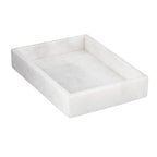 Bey-Berk White Marble Napkin Holder, 5.75"L x 1.75"W x 9"H - Guest Towel Tray for Bathroom, Kitchen Counter, and Outdoor Use - color: White
